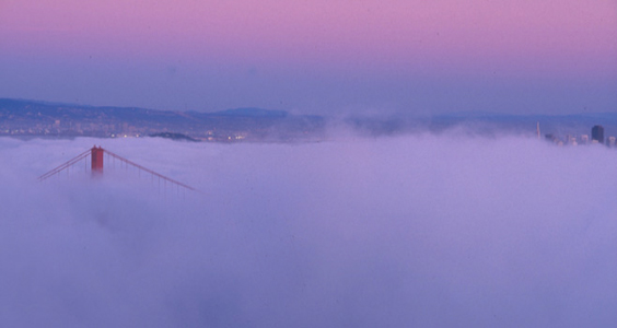 Photo of Golden Gate Bridge in fog