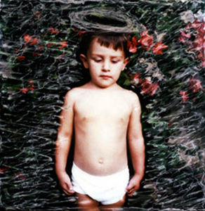 Polaroid painting Angel Boy, Hawaii