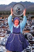 Photo of  Lucy Pearson, hub cap queen